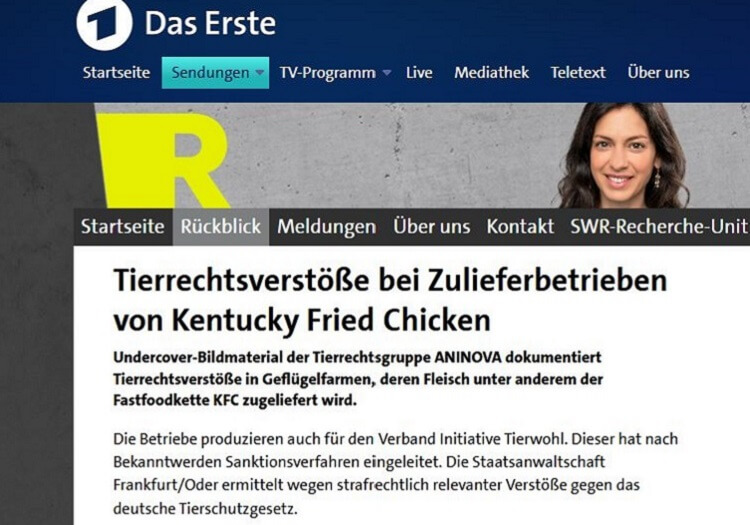 Tierrechtsverstöße bei Zulieferbetrieben von Kentucky Fried Chicken